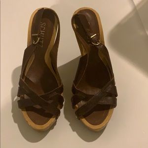 Wooden platform heels